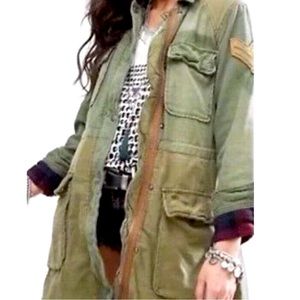Free People Army Green Utility Trench Coat